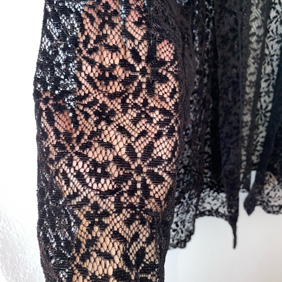 Black Lace Pattern Cardigan BEAUTIFUL - Picture 2 of 3